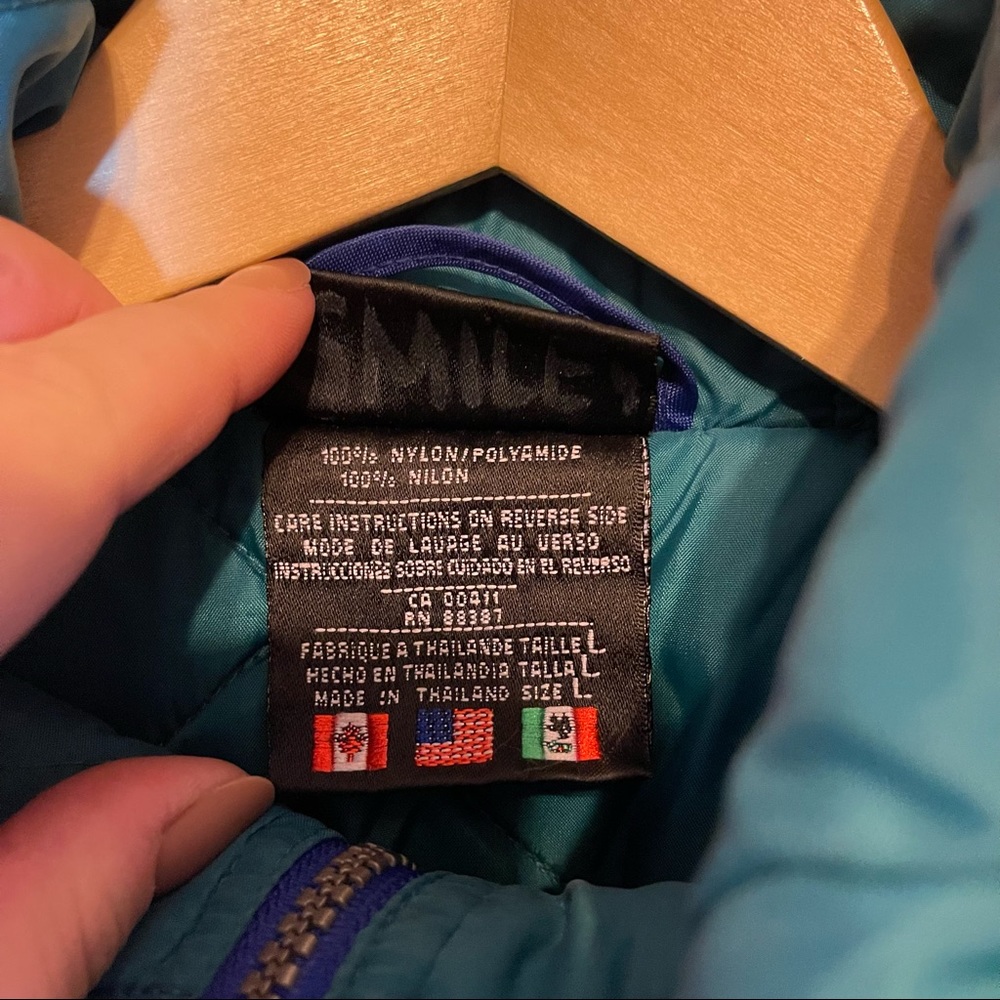 Vintage 80s Adidas Color Block Trefoil Nylon Puffer Jacket - Picture 5 of 10